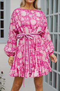 Stay Close Pink Chintz Dress
