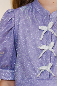 Girls: Time To Stand Out Lavender Shimmer Jumpsuit