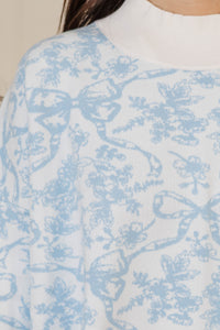 Perfectly You Light Blue Argyle Cropped Sweater