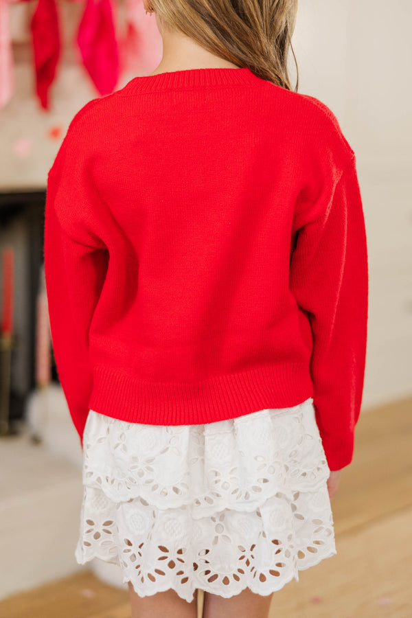 Girls: With Love XOXO Red Script Sweater