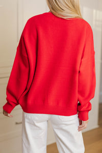 With Love XOXO Red Script Sweater