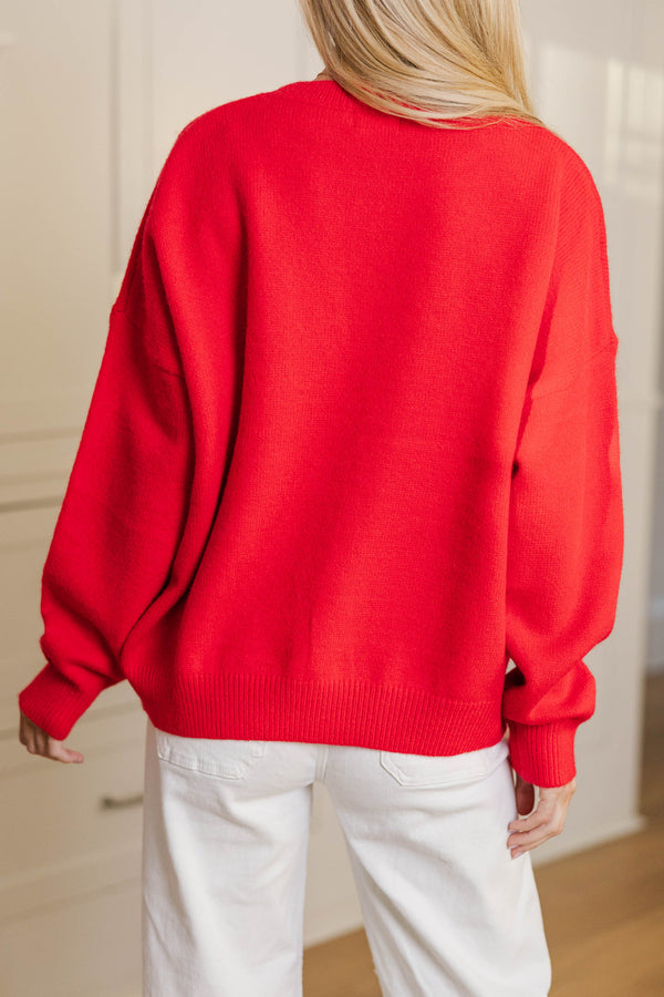 With Love XOXO Red Script Sweater