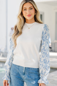 All In Time Cream Toile Sweater