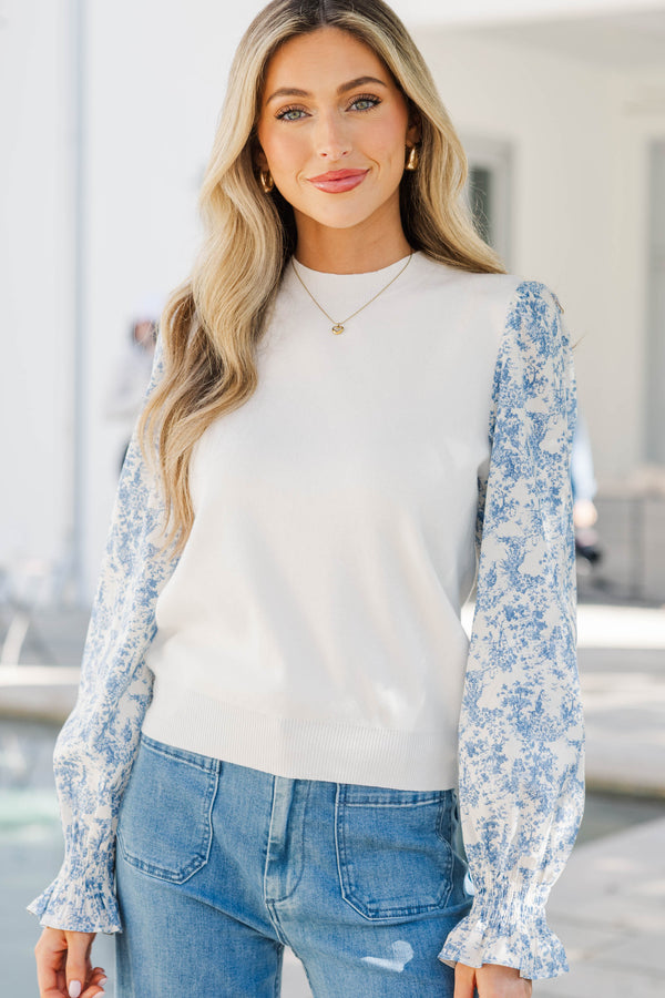 All In Time Cream Toile Sweater