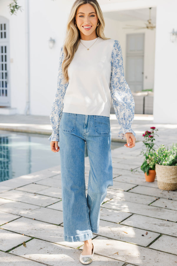 All In Time Cream Toile Sweater