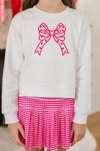 Girls: With The Cutest White Love Embroidered Sweatshirt