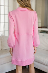 Find It Again Pink Bow Collared Dress