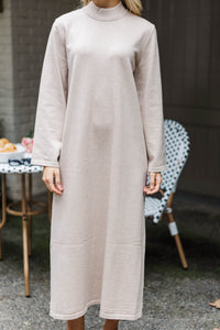 Keep It Simple Cream Sweater Midi Dress
