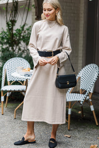 Keep It Simple Cream Sweater Midi Dress
