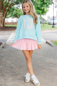Girls: Love Story Blue Floral Patchwork 13 Sweatshirt