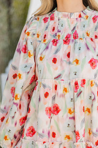 Be Your Best Cream Watercolor Babydoll Dress