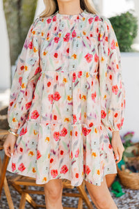 Be Your Best Cream Watercolor Babydoll Dress