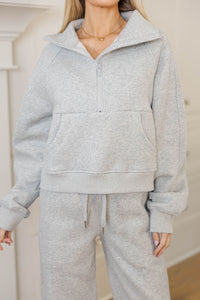 Love In Every Layer Heather Gray Pullover