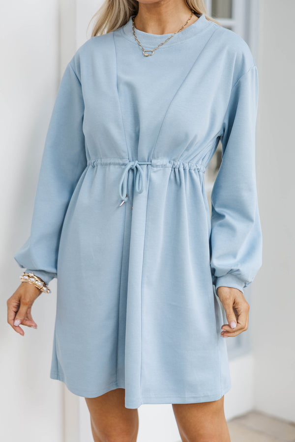 Season Of Love Light Blue Drawstring Dress
