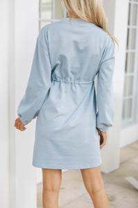 Season Of Love Light Blue Drawstring Dress