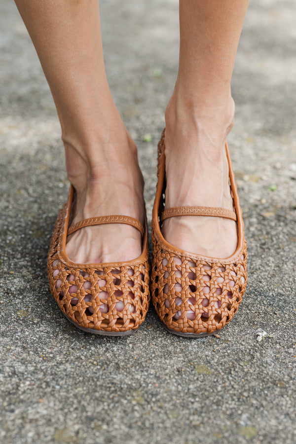 Catch Me There Cognac Flats