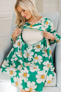 NURSING COLLECTION: It's All True Emerald Floral Dress