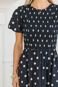 NURSING COLLECTION: Make The Right Choice Black Polka Dot Maxi Dress