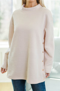 NURSING COLLECTION: Talk About It Cream Textured Tunic