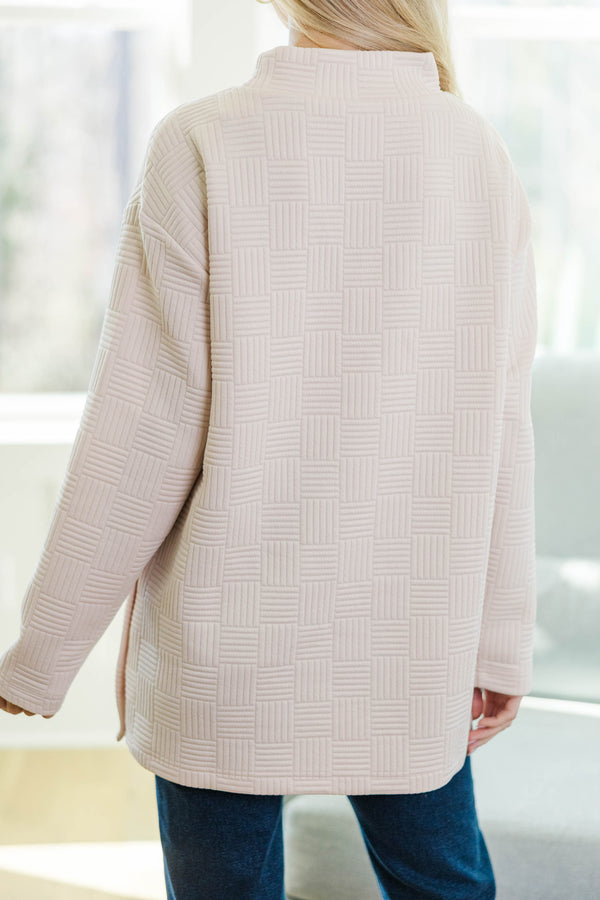 NURSING COLLECTION: Talk About It Cream Textured Tunic