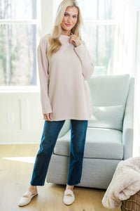 NURSING COLLECTION: Talk About It Cream Textured Tunic