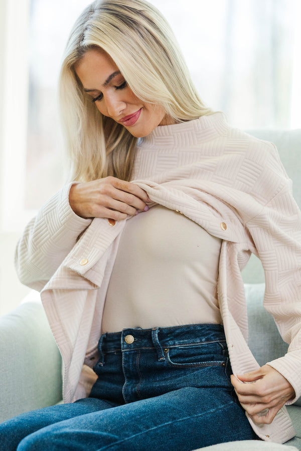 NURSING COLLECTION: Talk About It Cream Textured Tunic