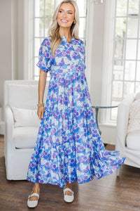 NURSING COLLECTION: Clear Skies Ahead Purple Floral Midi Dress
