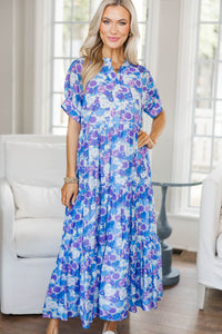NURSING COLLECTION: Clear Skies Ahead Purple Floral Midi Dress