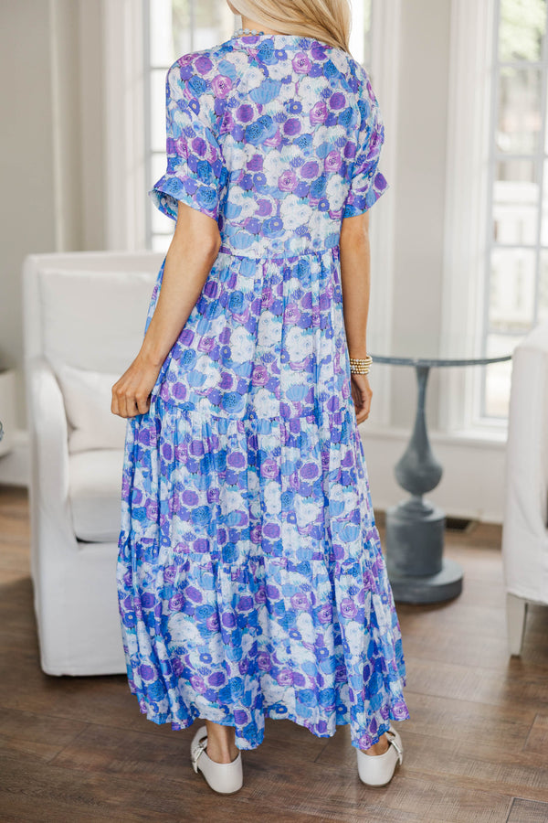 NURSING COLLECTION: Clear Skies Ahead Purple Floral Midi Dress