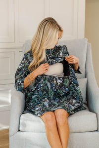NURSING COLLECTION: My Dearest Navy Blue Floral Shift Dress