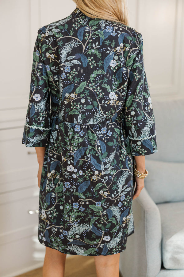 NURSING COLLECTION: My Dearest Navy Blue Floral Shift Dress