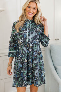 NURSING COLLECTION: My Dearest Navy Blue Floral Shift Dress