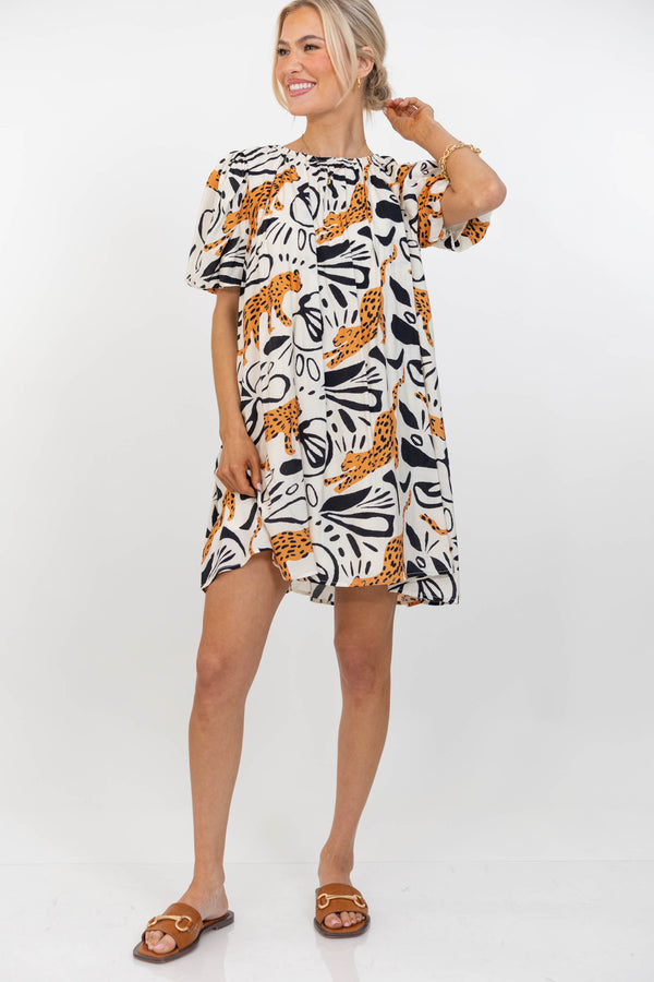 Cool Breeze Cream Floral Dress