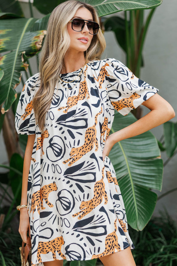 Cool Breeze Cream Floral Dress