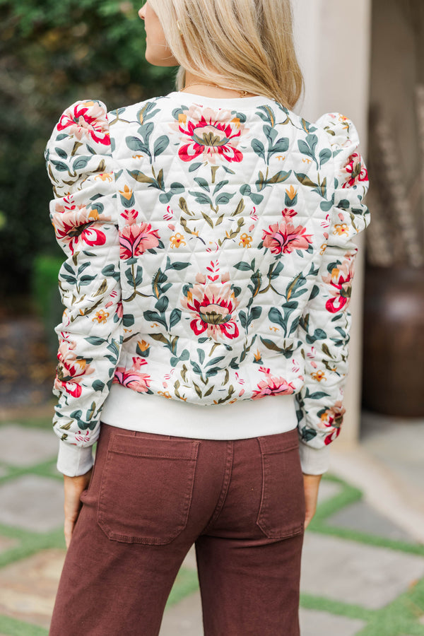 My Own Music Cream Floral Sweater