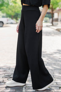Safe Travels Black Wide Leg Knit Pants
