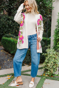 Sweet Soul Oatmeal Floral Cardigan
