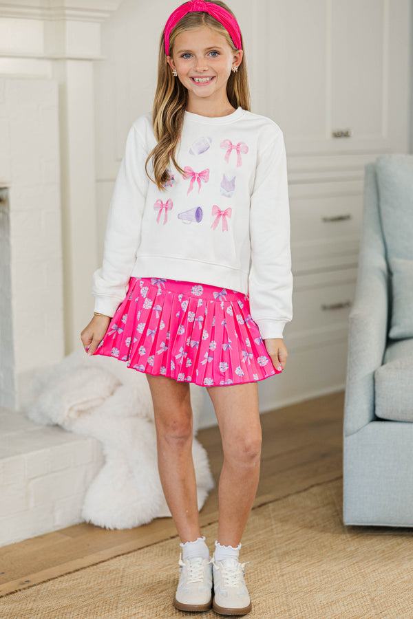 Girls: The Sadie Fuchsia Cheer Print Skort