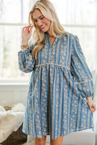 NURSING COLLECTION: Your Biggest Wish Blue Floral Dress