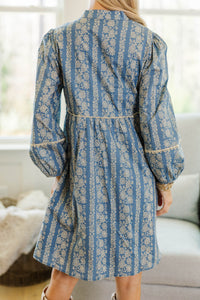 NURSING COLLECTION: Your Biggest Wish Blue Floral Dress