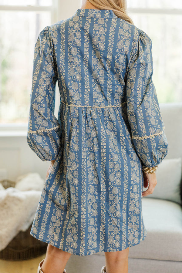 NURSING COLLECTION: Your Biggest Wish Blue Floral Dress