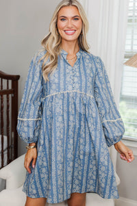 NURSING COLLECTION: Your Biggest Wish Blue Floral Dress