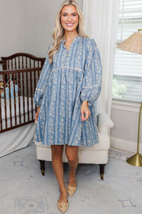 NURSING COLLECTION: Your Biggest Wish Blue Floral Dress