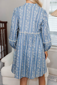 NURSING COLLECTION: Your Biggest Wish Blue Floral Dress