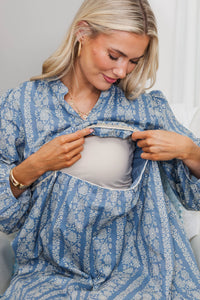 NURSING COLLECTION: Your Biggest Wish Blue Floral Dress