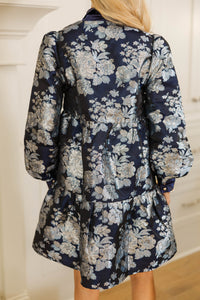 NURSING COLLECTION: Never Too Late Navy Toile Dress