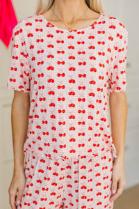 Too Sweet Blush Pink Cherries Pajama Set