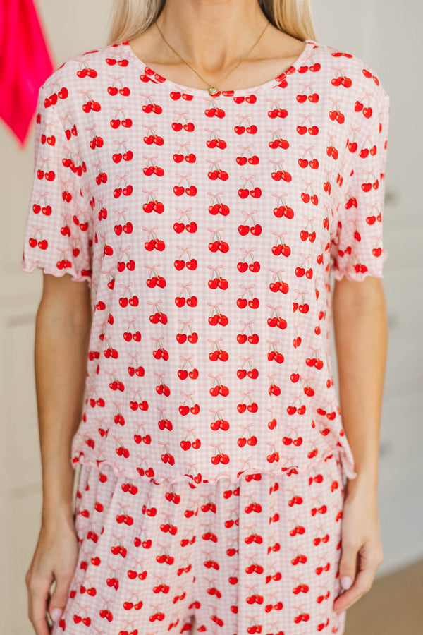 Too Sweet Blush Pink Cherries Pajama Set