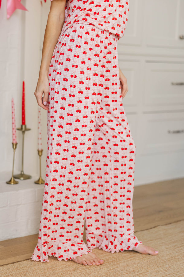 Too Sweet Blush Pink Cherries Pajama Set