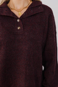 Cozy Confidence Chocolate Brown Sweater